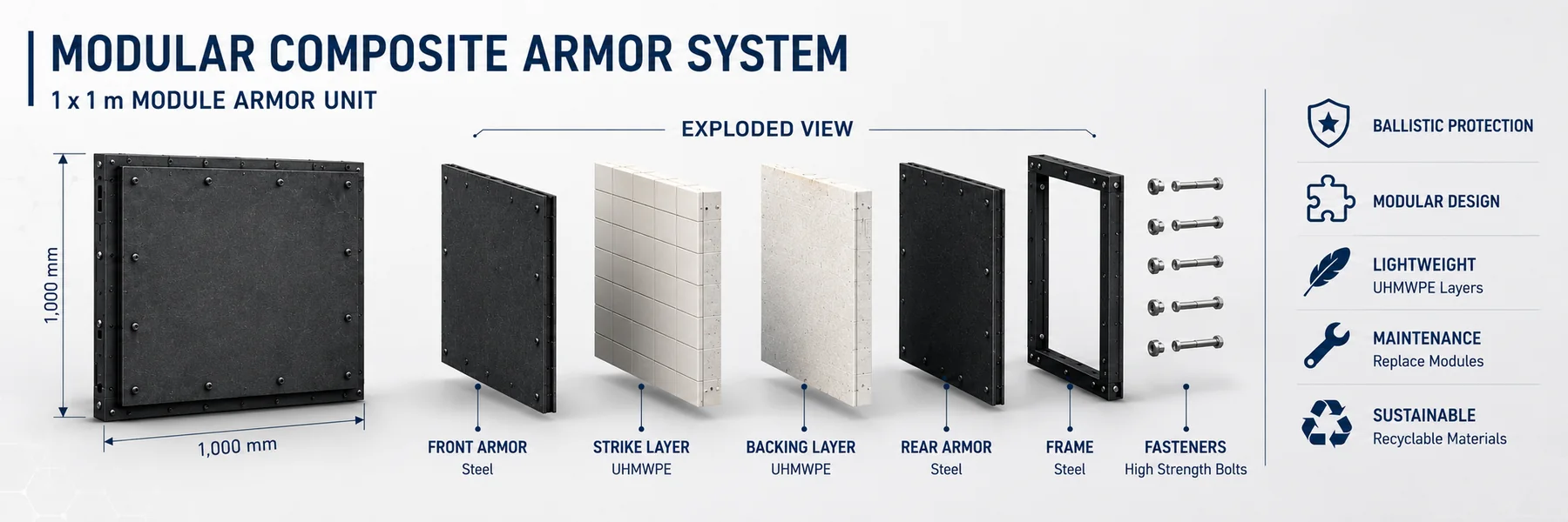 Modular composite armor system concept
